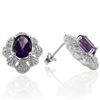 Image 2 : Natural Amethyst & Diamond 2.36 carats Earrings