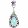 Image 1 : Natural Chalcedony Amethyst Peridot Pendant