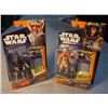 Image 1 : Star Wars Action Figures (2) Galactic Battle Game, Han Solo, Luke Skywalker