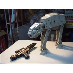 Star Wars Large Toy, AT-AT, & Blaster, Used, Played With, Some Parts May Be Missing Or Broken
