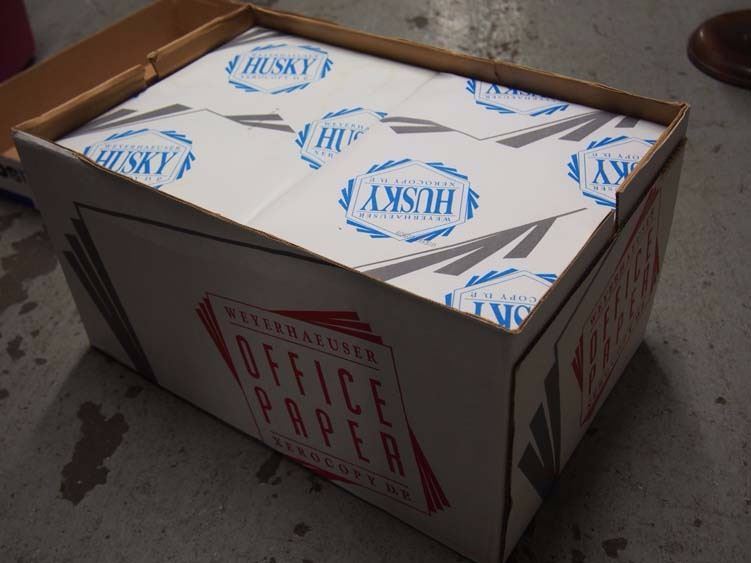 Box Of 10 Reams Of White 8 1/2" x 11" Paper Bodnarus Auctioneering