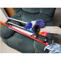 Lot Of Assorted, Mop, Swiffer, Cane, Umbrella, Duster Etc.