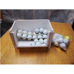 Plastic Bin W/ Golf Balls