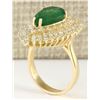 Image 3 : 7.82 CTW Natural Emerald And Diamond Ring In 14k Yellow Gold