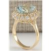Image 3 : 7.53CTW Natural Aquamarine And Diamond Ring In 14K Solid Yellow Gold