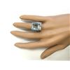 Image 4 : 12.29 CTW Natural Aquamarine And Diamond Ring In 14k White Gold