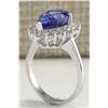 Image 3 : 5.26 CTW Natural Tanzanite And Diamond Ring 14K Solid White Gold