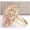 Image 2 : 26.40 CTW Natural Multi-stone And Diamond Ring In 14k Yellow Gold