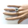 Image 4 : 5.20 CTW Natural Blue Aquamarine And Diamond Ring In 14k Yellow Gold