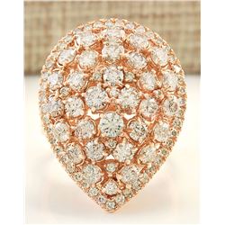 3.48 CTW Natural Diamond Ring In14k Solid Rose Gold