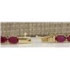 Image 3 : 55.35CTW Natural Ruby And Diamond Necklace In 14K Yellow Gold