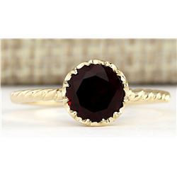 1.50 CTW Natural Garnet Ring In 14k Yellow Gold