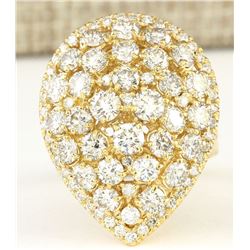 4.00 CTW Natural Diamond Ring In 14k Yellow Gold