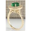 Image 3 : 2.33CTW Natural Emerald And Diamond Ring In 14K Yellow Gold