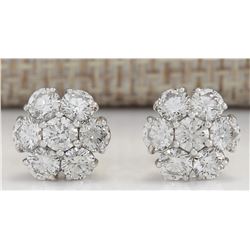 2.02CTW Natural Diamond Earrings 14K Solid White Gold