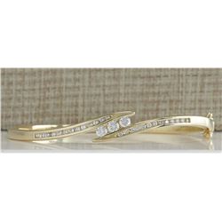 1.00CTW Natural Diamond Bracelet In 14K Solid Yellow Gold