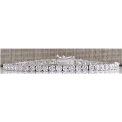 6.14CTW Natural Diamond Bracelet In 14K Solid White Gold
