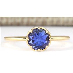 1.35 CTW Natural Tanzanite Ring In 14k Yellow Gold