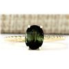 Image 1 : 1.62 CTW Natural Green Tourmaline Ring In 14k Yellow Gold