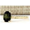 Image 2 : 1.62 CTW Natural Green Tourmaline Ring In 14k Yellow Gold