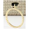 Image 3 : 1.62 CTW Natural Green Tourmaline Ring In 14k Yellow Gold