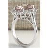 Image 3 : 4.72CTW Natural Peach Morganite And Diamond Ring In 14K Solid White Gold