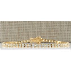 6.65CTW Natural Diamond Bracelet In 14K Solid Yellow Gold