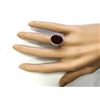 Image 4 : 6.21 CTW Natural Mexican Fire Opal And Diamond Ring In 14k Yellow Gold