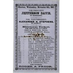 (JEFFERSON DAVIS ELECTION HANDBILL)