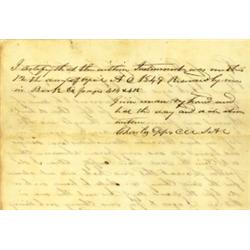 (SLAVE BILL OF SALE)