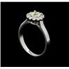 Image 4 : 0.82 ctw Light Yellow Diamond Ring - 14KT White Gold