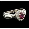 Image 1 : 0.39 ctw Ruby and Diamond Ring - Platinum