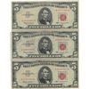 Image 1 : 1963 $5 VG/XF Red Seal Note Lot of 3