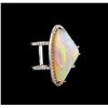 Image 1 : 16.15 ctw Opal and Diamond Ring - 14KT White Gold