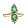 Image 1 : 1.13 ctw Emerald and Diamond Ring - 18KT Yellow Gold