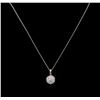 Image 2 : 0.55 ctw Diamond Pendant With Chain - 14KT White Gold