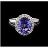 Image 2 : 3.54 ctw Tanzanite and Diamond Ring - 14KT White Gold
