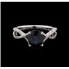Image 2 : 2.27 ctw Sapphire and Diamond Ring - 18KT White Gold