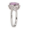 Image 2 : 3.19 ctw Kunzite and Diamond Ring - 14KT White Gold