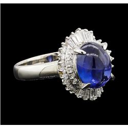 4.11 ctw Sapphire and Diamond Ring - Platinum