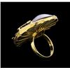 Image 3 : 14KT Yellow Gold Mother of Pearl and Diamond Ring