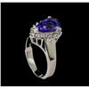 Image 4 : 2.5 ctw Tanzanite and Diamond Ring - 14KT White Gold