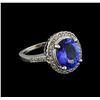 Image 1 : 3.65 ctw Tanzanite and Diamond Ring - 14KT White Gold