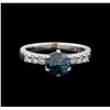Image 2 : 1.35 ctw Blue Diamond Ring - Platinum