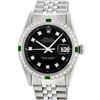 Image 1 : Rolex Stainless Steel 1.00 ctw Diamond and Emerald DateJust Men's Watch