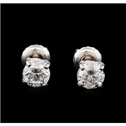 1.02 ctw Diamond Stud Earrings - 14KT White Gold