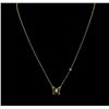 Image 2 : 14KT Yellow Gold 0.03 ctw Diamond Butterfly Necklace