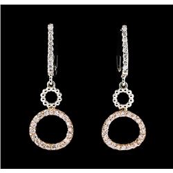 0.50 ctw Diamond Earrings - 14KT Two-Tone Gold