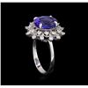 Image 4 : 3.57 ctw Tanzanite and Diamond Ring - 14KT White Gold