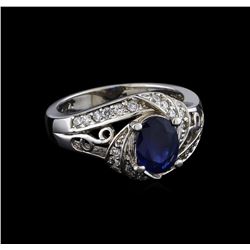 14KT White Gold 1.51 ctw Sapphire and Diamond Ring